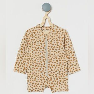 H&M heart girls 12/18m Rash guard Swimsuit UPF 50